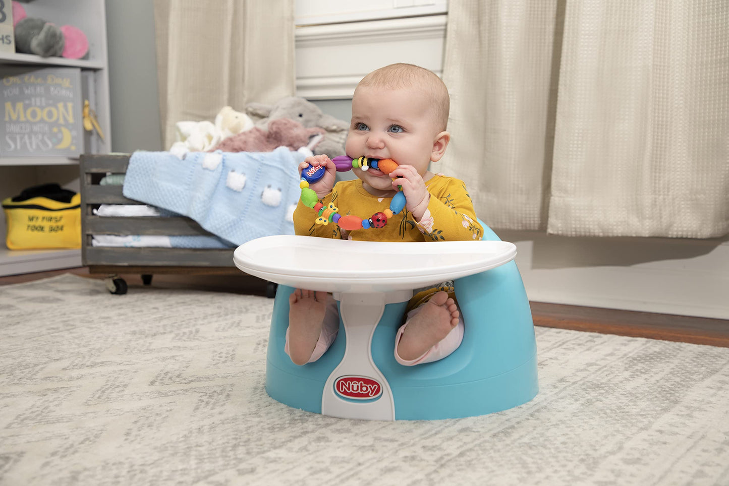Nuby My Floor Seat Activity Tray With Easy Release Latch, Easy To Clean, For Ages 4-12 Months
