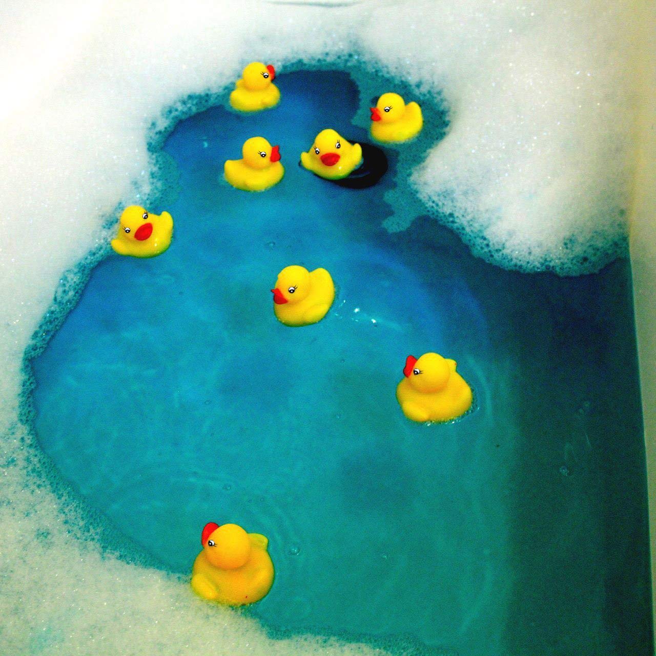 Novelty Place 12Pcs Rubber Duck Float Ducky Baby Bath Shower Toy, Yellow Mini Bath Duckies for Toddlers and Kids Birthday Gift P