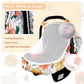 Pea Pod Car Seat Covers For Babies - Breathable Mesh Canopy With Kick-Proof, Soft Stretchy Protection - Newborn Stroller Carrier