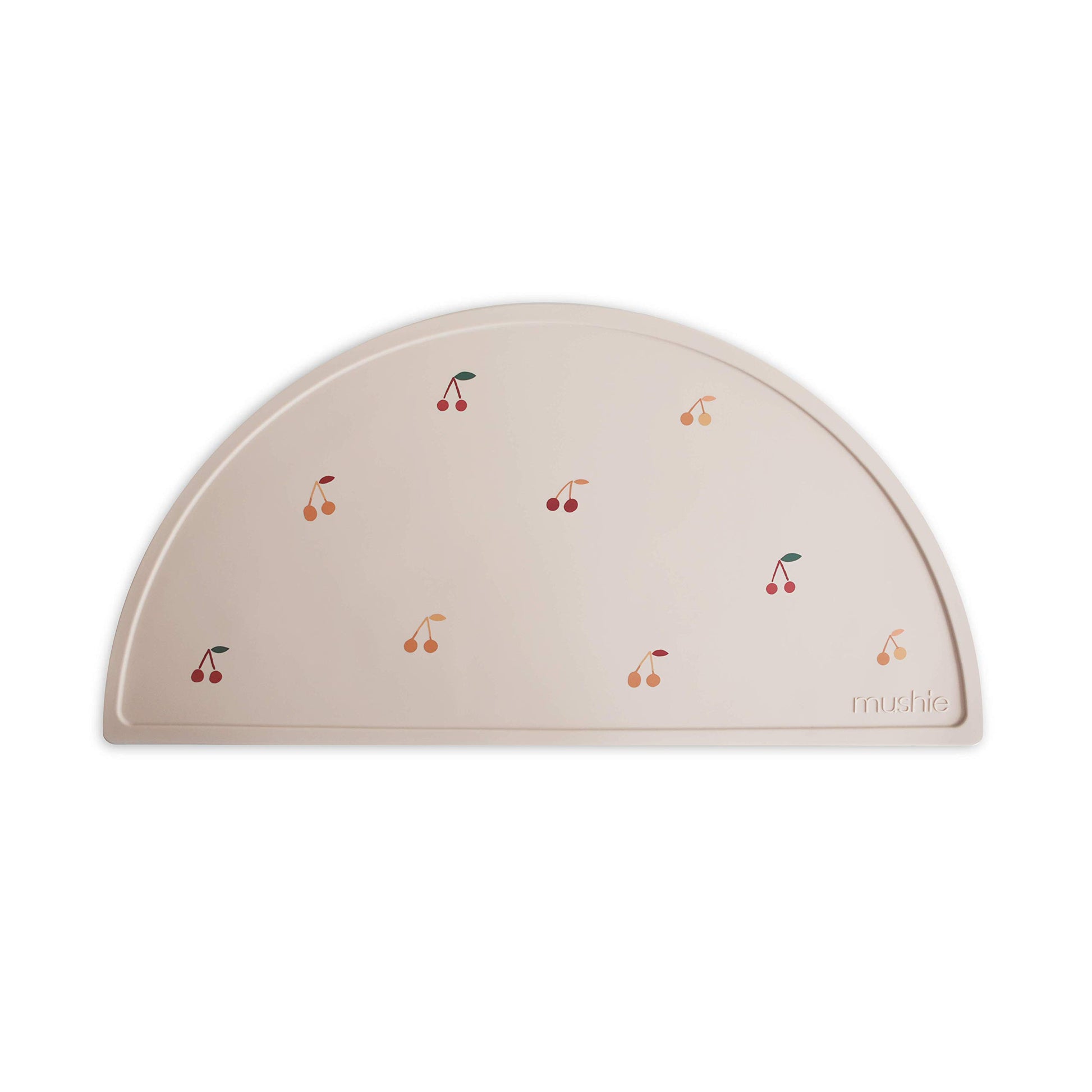 Mushie Silicone Placemat For Kids | Bpa-Free Non-Slip Design (Cherries)