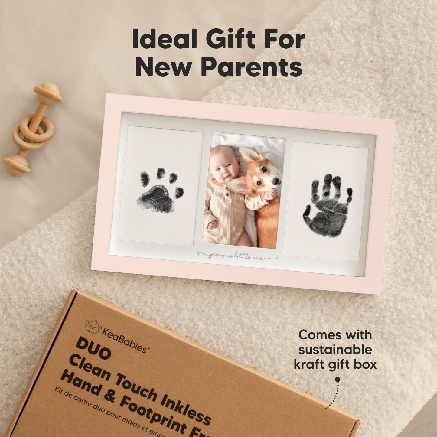 Inkless Baby Hand And Footprint Kit - Ink Pad For Baby Hand And Footprints,Dog Paw Print Kit,Dog Nose Print Kit,Clean Touch Newb