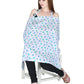 Switchon Feeding Apron Cover Maternity Cover & Scarf 100% Cotton Maternity Breastfeeding Multipurpose For Mothers (WhiteBlue)