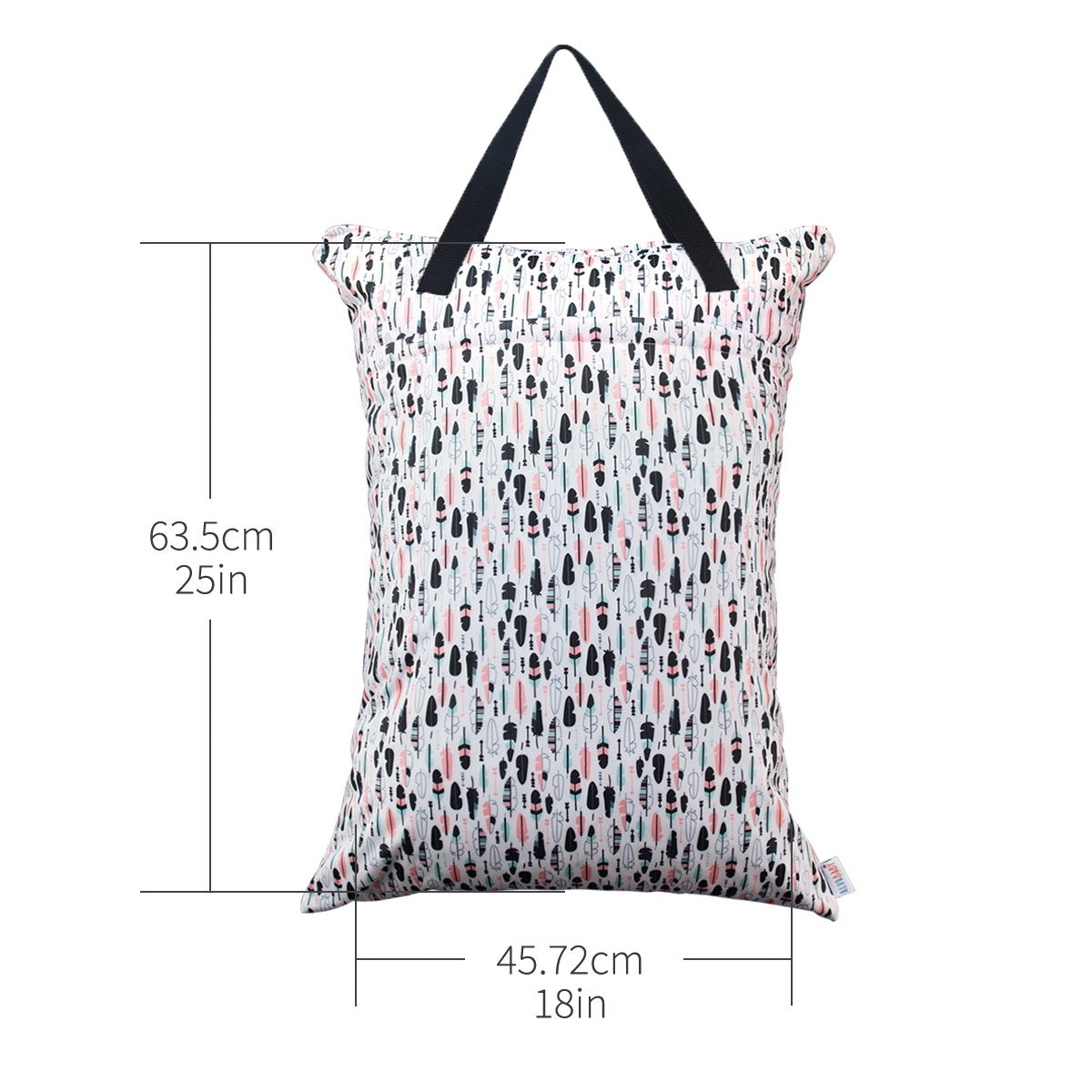 Alvababy 2 Pack Large Wet Dry Bag Waterproof Hanging Cloth Diaper With Double Zippered Pockets 25X18 Inches Hl-Wb01H001A