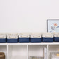 Bidtakay Small Canvas Storage Baskets With Handles [6 Pack] Navy Blue Storage Baskets Fabric Storage Bins 11.8 X 7.8 X 5 Inches