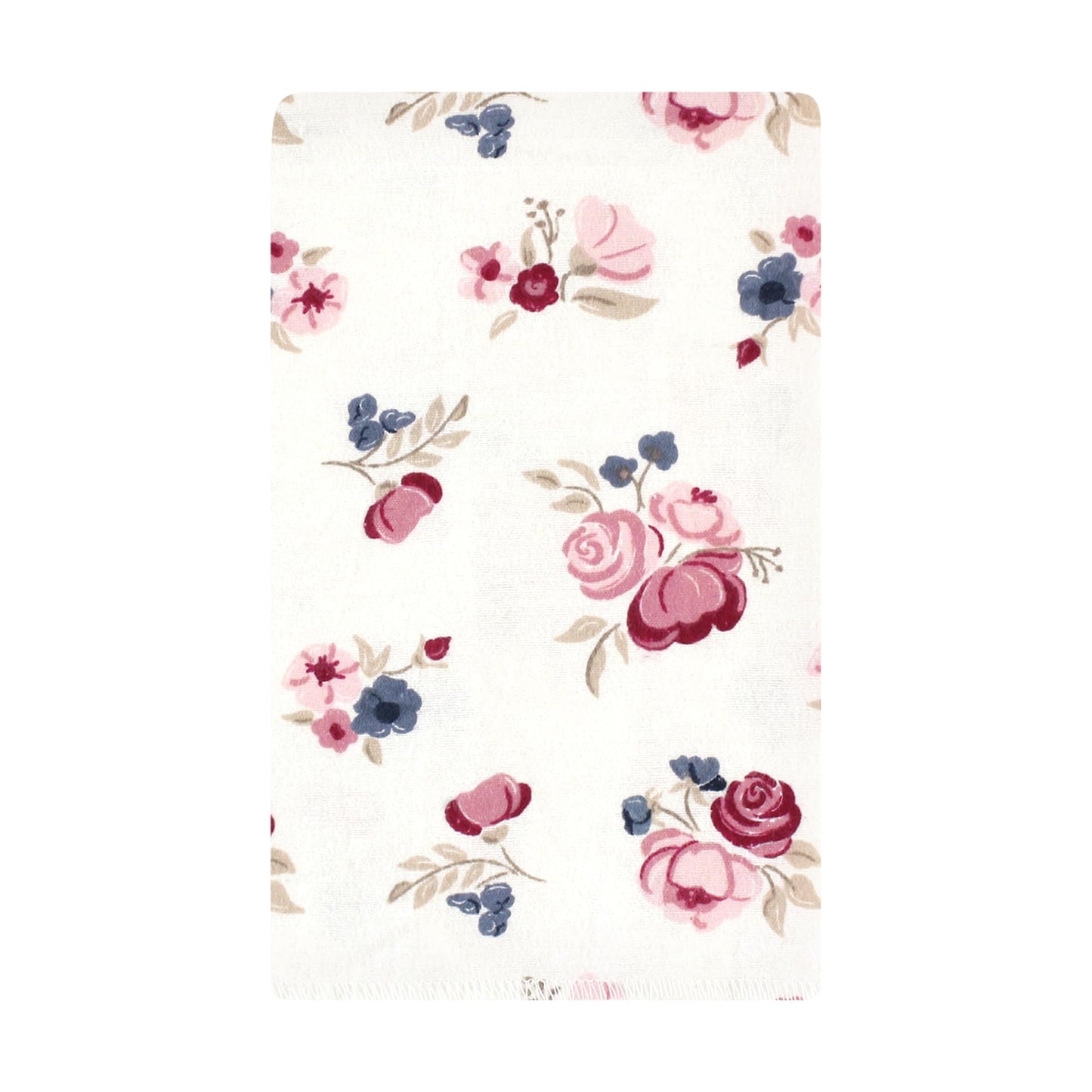 Hudson Baby Unisex Baby Cotton Flannel Burp Cloths, Dusty Rose Floral 10-Pack, One Size