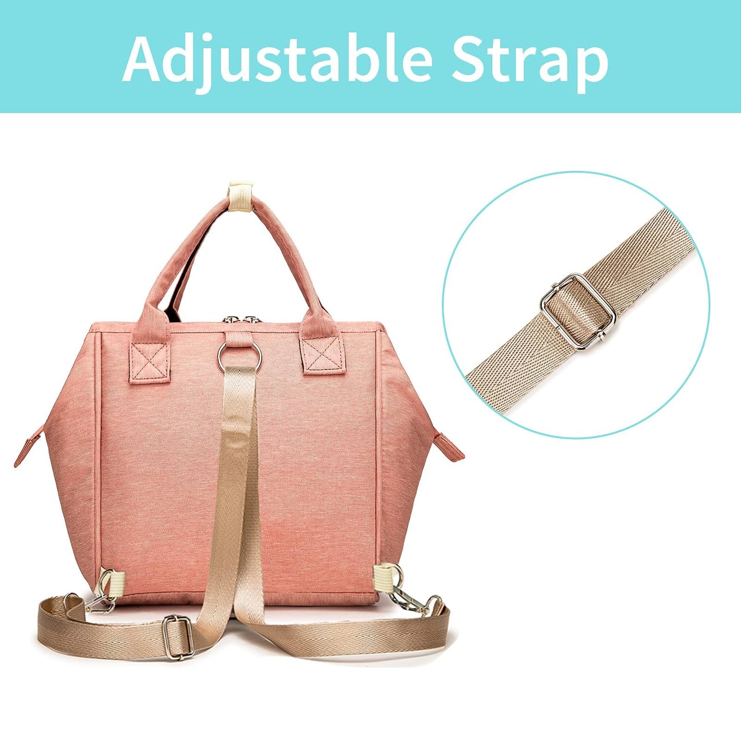 Beaulyn Small Diaper Bag Backpack, Mini Diaper Tote & Portable Crossbody Backpack With Insulated Pocket