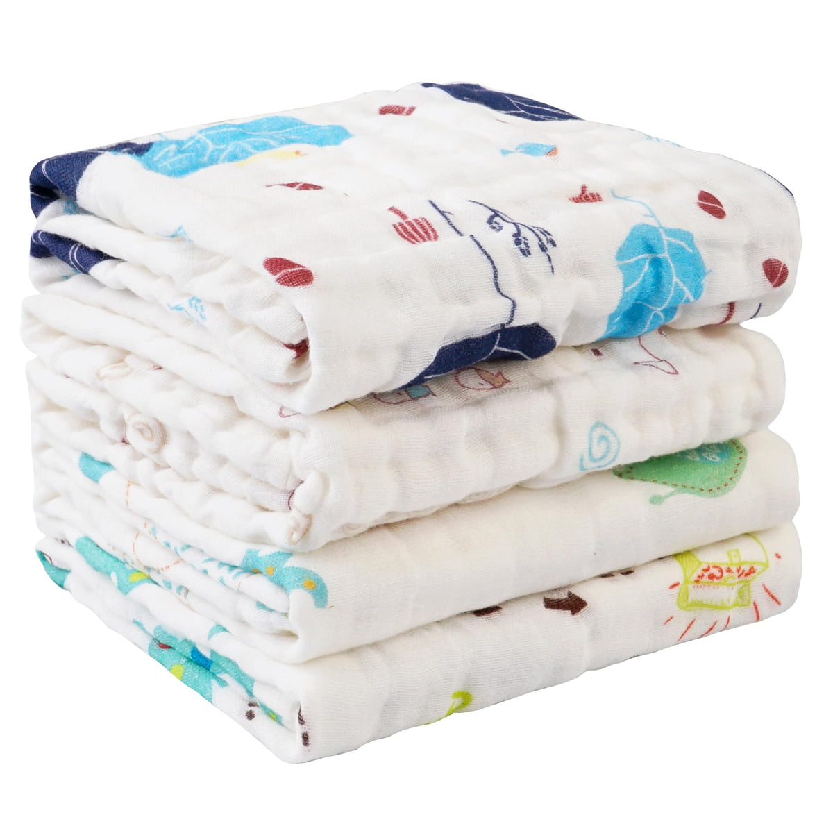 Viviland Baby Muslin Burp Cloths, 100% Cotton Super Absorbent Washcloths for Baby Girl and Boy, 10 x 20 inches 6Layer Baby Bath