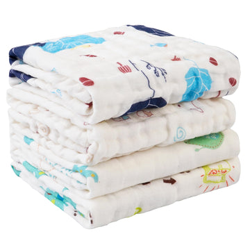 Viviland Baby Muslin Burp Cloths, 100% Cotton Super Absorbent Washcloths for Baby Girl and Boy, 10 x 20 inches 6Layer Baby Bath