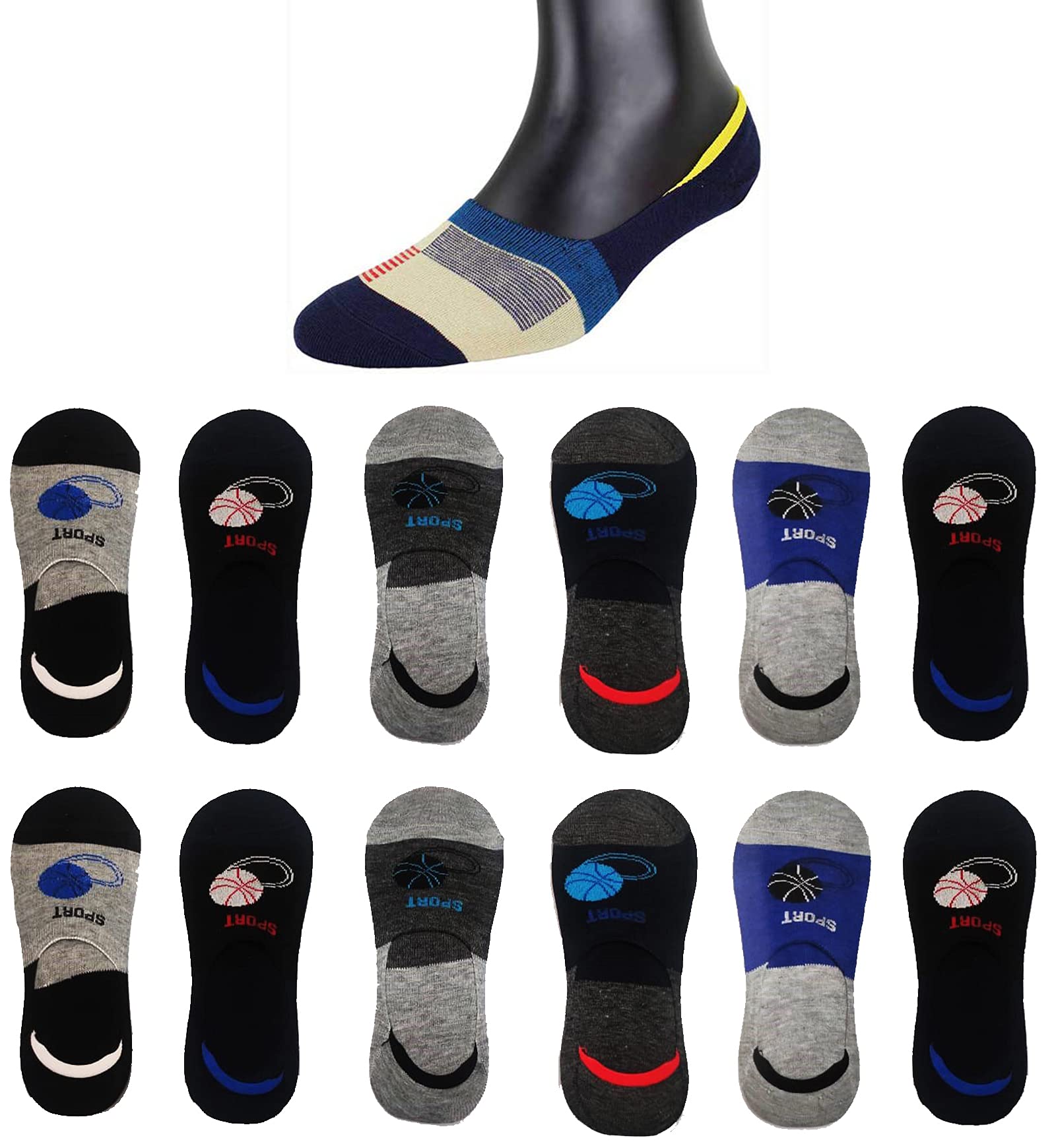 Blackrod Unisex Footie/No Show/Balley/Loafer Socks Pack Of 12 Pairs