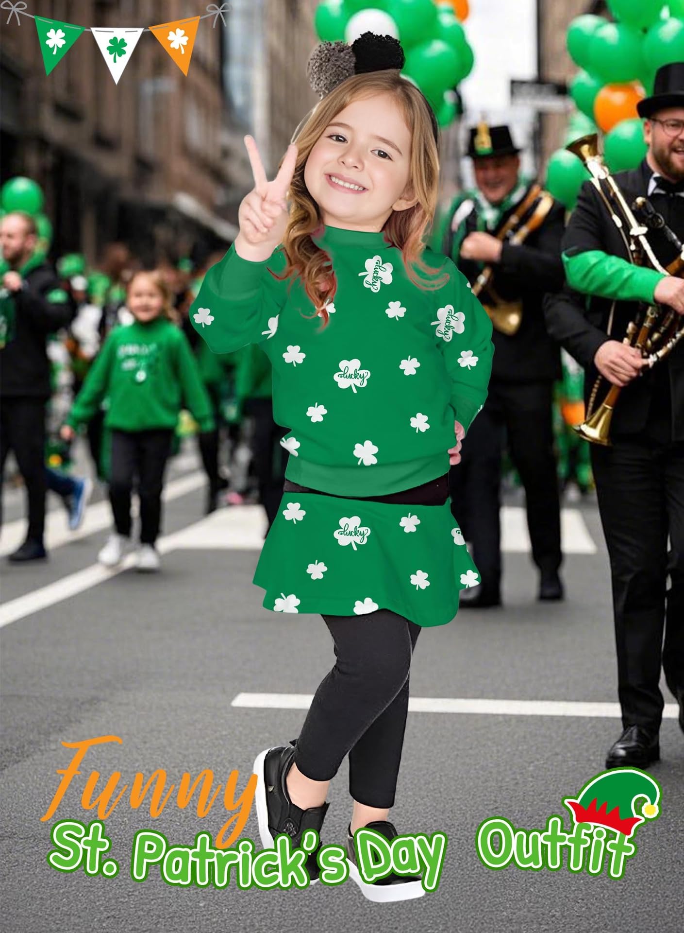 Bomdeals Adorable Cute Toddler Baby Girls Clothes Set,Long Sleeve T-Shirt +Pants Outfit(Green,120,2141B)