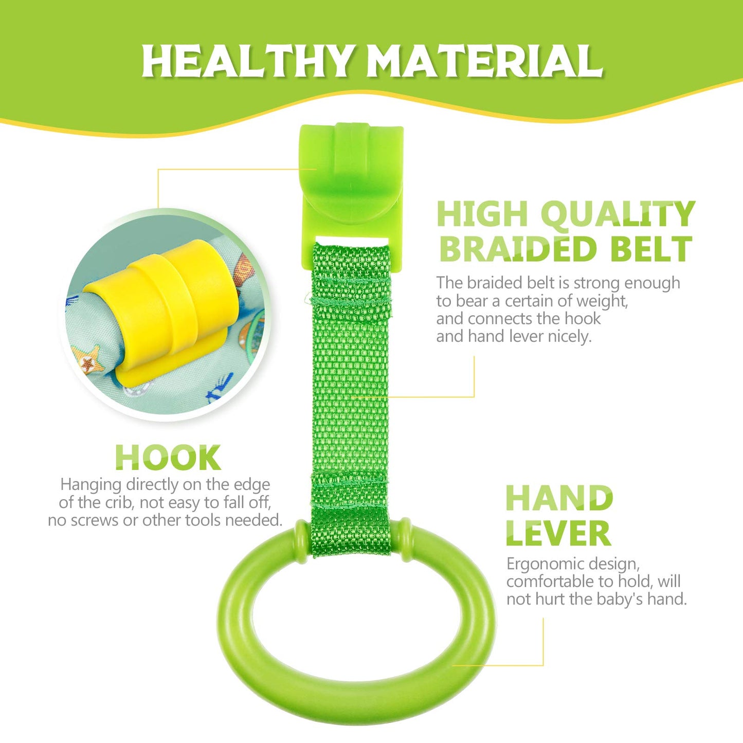 Toyandona 4Pcs Baby Toddler Walking Assistant Pull Up Ring Safety Stand Up Rings For Toddler