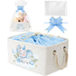 Pickmesh Baby Shower Storage Basket with Gift Bags Rectangular Ribbons Collapsible Canvas Storage Bin with Handles for Diaper Or
