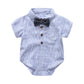 Baby Boys Gentleman Outfits Suits, Infant Blue Shirt+Bib Shorts+Tie+Suspenders Clothing Set,3-6M