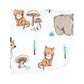 Hudson Baby Unisex Baby Flannel Washcloths, Neutral Woodland Pals 12Pk, One Size