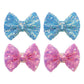 4Pcs Blue Sequin Hair Bows Clips Sparkly Hair Bows For Girls Dark Pink Alligator Clips Glitter Hairpins Hair Accessories For Chi