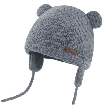 Duoyeree Kids Baby Hat Soft Warm Cable Knit Beanie Toddler Girl Fall Winter Hats(Dark Grey,6-12 Months)