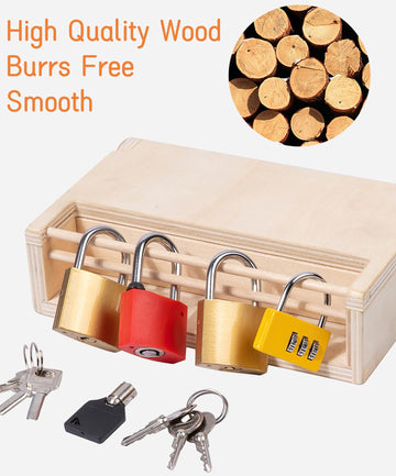 MIKNEKE Montessori Lock and Key Toy Set for Toddlers, Educational Locks and Keys Toy, Montessori Materials Homeschool Preschool