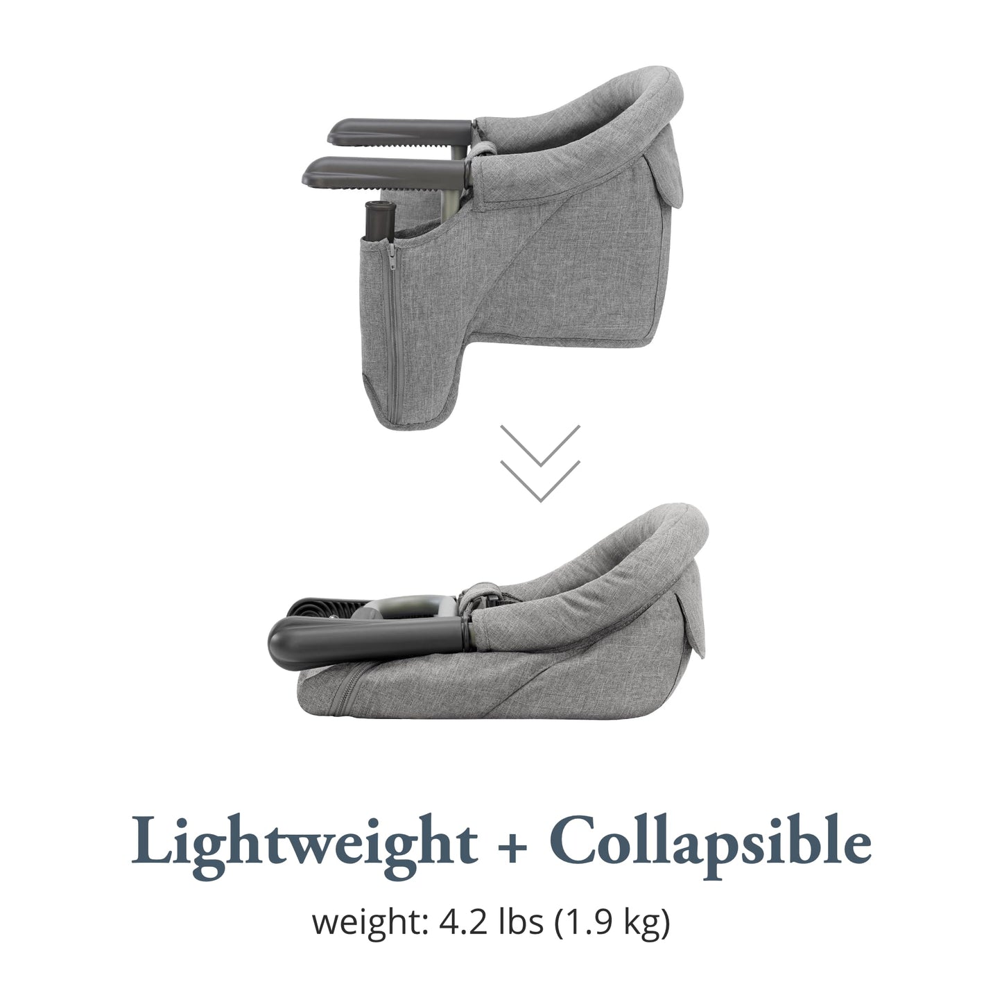 Inglesina Fast Table Chair - Stone Gray Melange + Fast Dining Tray - Portable High Chair For Baby Toddlers Infant, 6-36 Months -