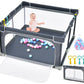 INFANS Baby Playpen, 50x50 Foldable Large Playard for Toddlers With Gate, Soft Visible Mesh, Indoor Outdoor Kids Activity Ce