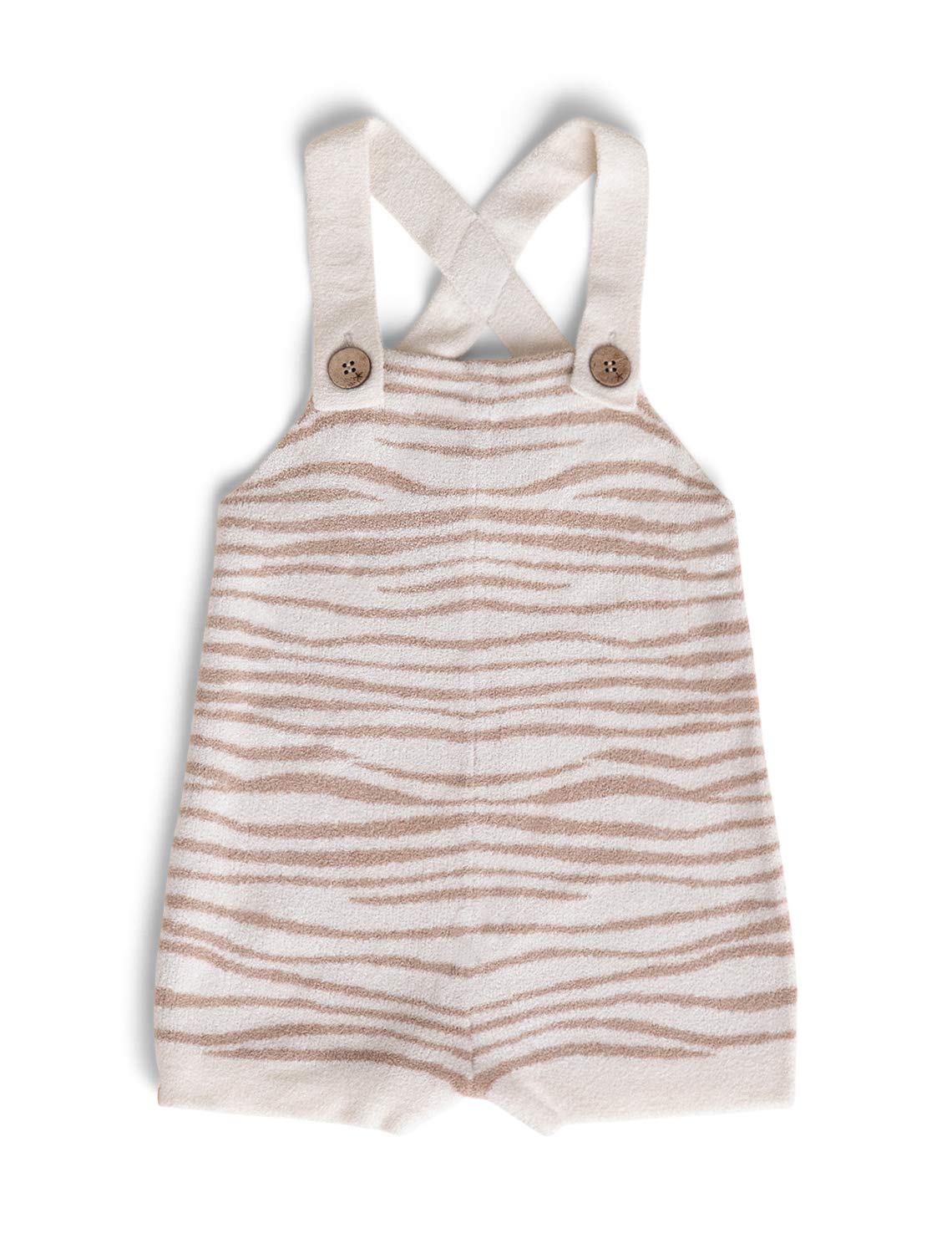 Barefoot Dreams Cozychic Ultra Lite Toddler Shortall, Tan Animal, 4T/5T