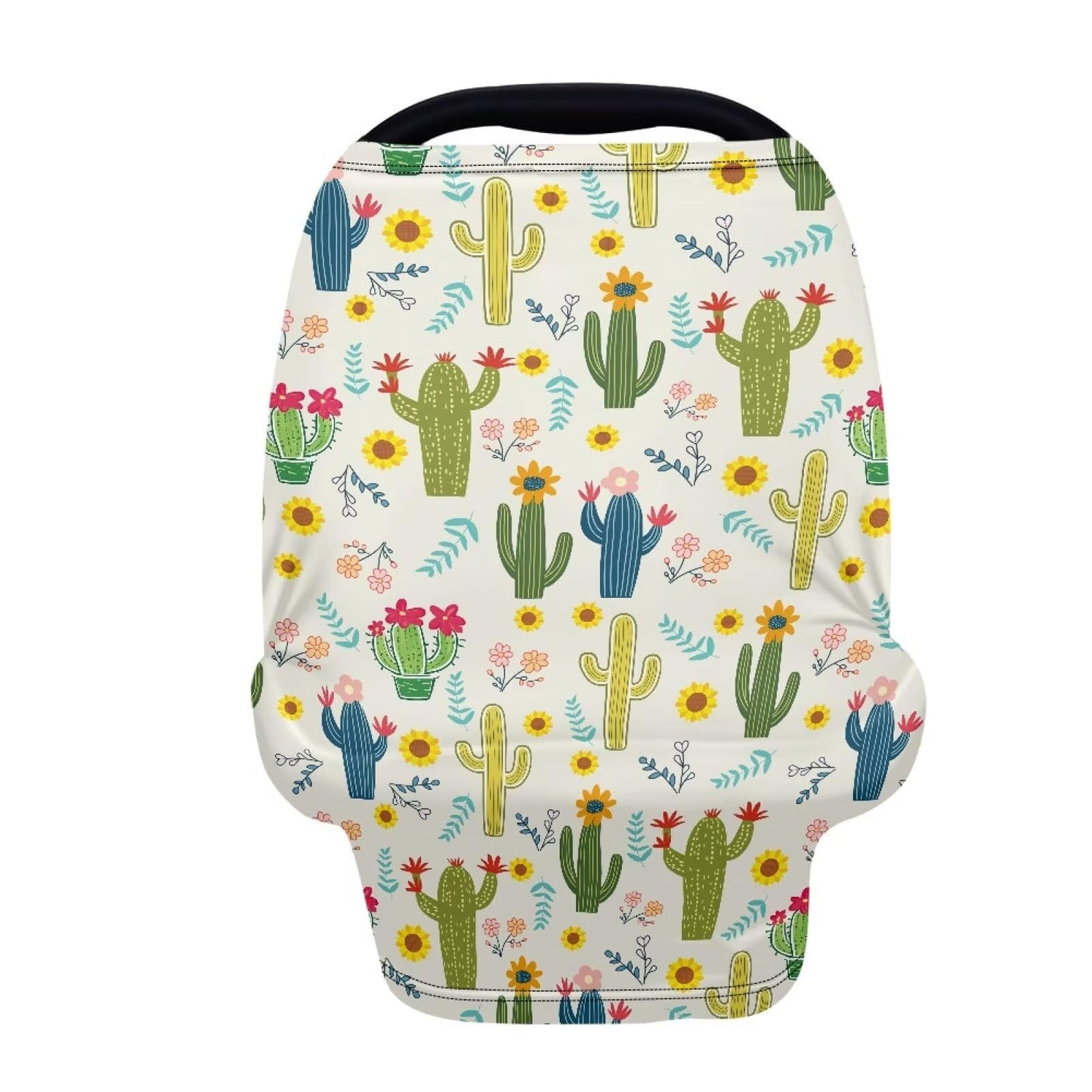 LedBack Cactus Flowers Car Seat Covers Canopy Cover - Multi-use Cover Carseat Canopy, Breathable Breastfeeding Cover, Easy to Cl