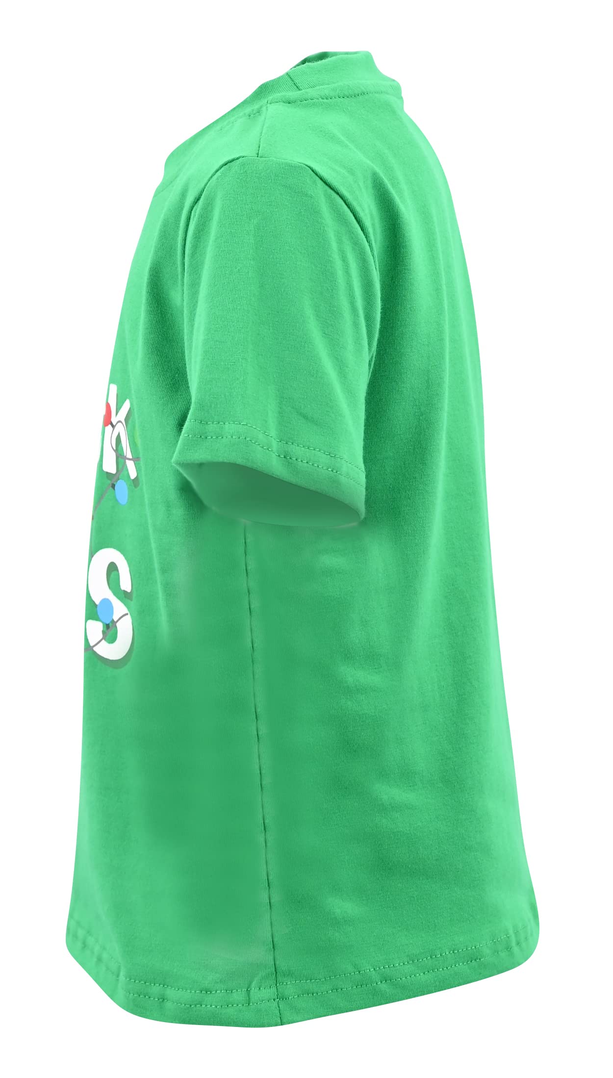 Unique Baby Boys Wreck The Halls Short Sleeve Kids Christmas Shirt Clothes (12Y, Green)