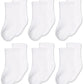 Jefferies Socks Baby Girls Unisex Newborn Seamless Sport Half Cushion Crew Socks 6 Pack, White, 0-3 Months Us