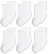 Jefferies Socks Baby Girls Unisex Newborn Seamless Sport Half Cushion Crew Socks 6 Pack, White, 0-3 Months Us