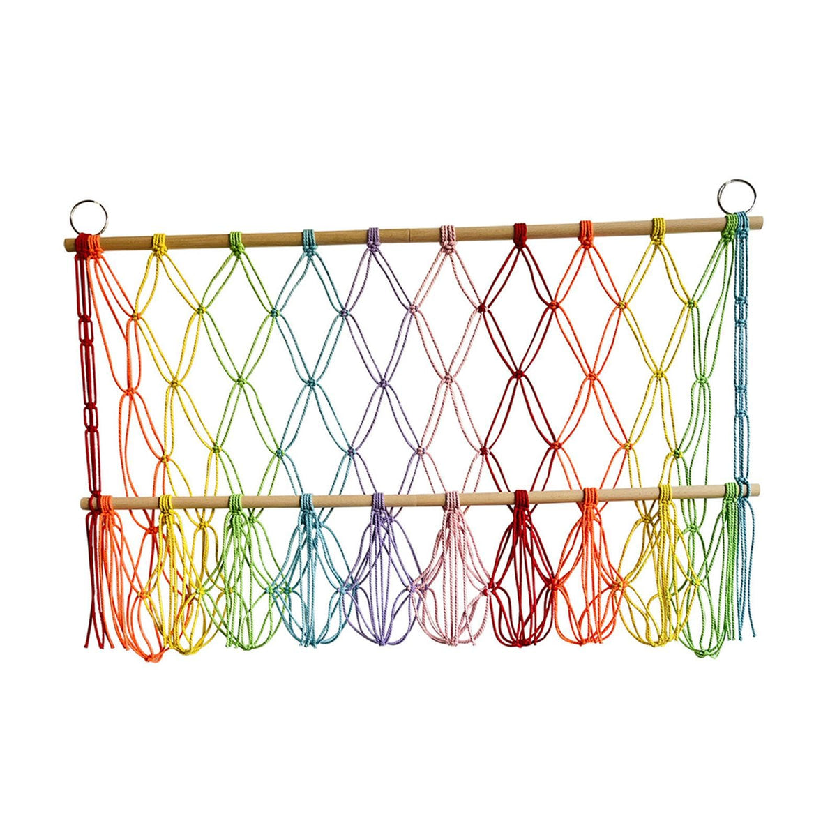 BNF Wall Hanging Net Toy Storage Organizer Durable Handwoven Plush Toy Organizer Colorful | Home & Garden