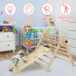 Edostory 5 In 1 Pikler Triangle Set, Indoor Playground And Gym For Kids, Montessori Foldable Wooden Climbing Triangle Ladder Set