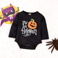 Unutiylo Newborn Baby Boy Clothes My First Halloween Pumpkin Romper Black Stripes Long Sleeve Pants Hat 3Pcs Outfits Set