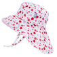 Jan & Jul Grow-With-Me Wide Brim Cotton Girls Sun-Hat For Toddler (L: 2-5 Years, Strawberry)