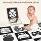 Woodtoe Tummy Time Mirror for Infant, 0-180 Adjustable Baby Mirrors with 15 Black and White Educational Cards, Shatterproof & Po