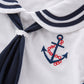 Xm Nyan May'S Baby Toddler Boys Sailor Stripe Romper Marine Navy Romper Outfit White 6-12 Months
