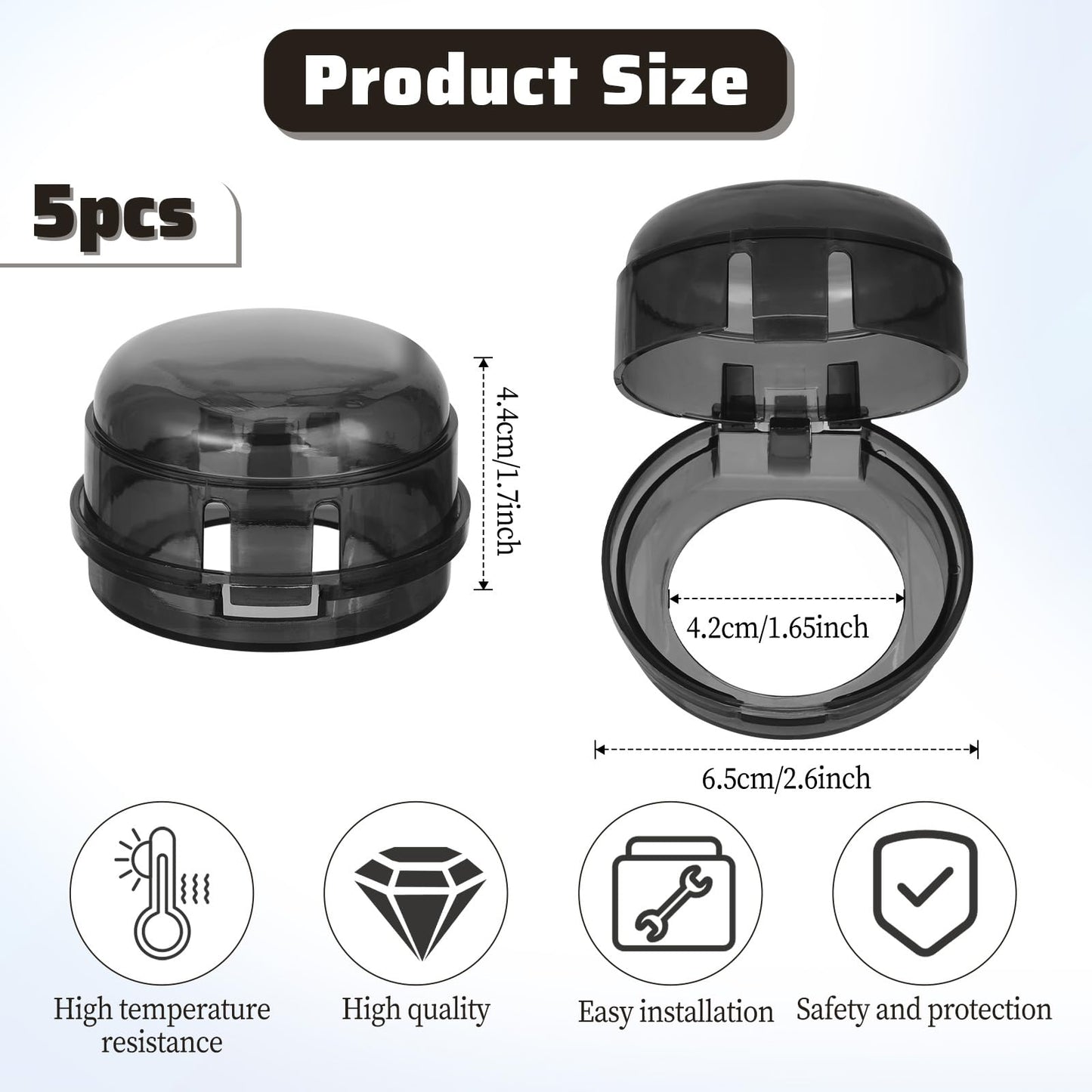 Ptwola 5Pcs Stove Knob Covers For Child Safety Resistant Universal Size Gas Knob Locks Covers Removable Adhesive Oven Front Elec