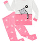 Big Girls Cat Long Sleeve Pajama Sets 100% Cotton Pjs Size 8