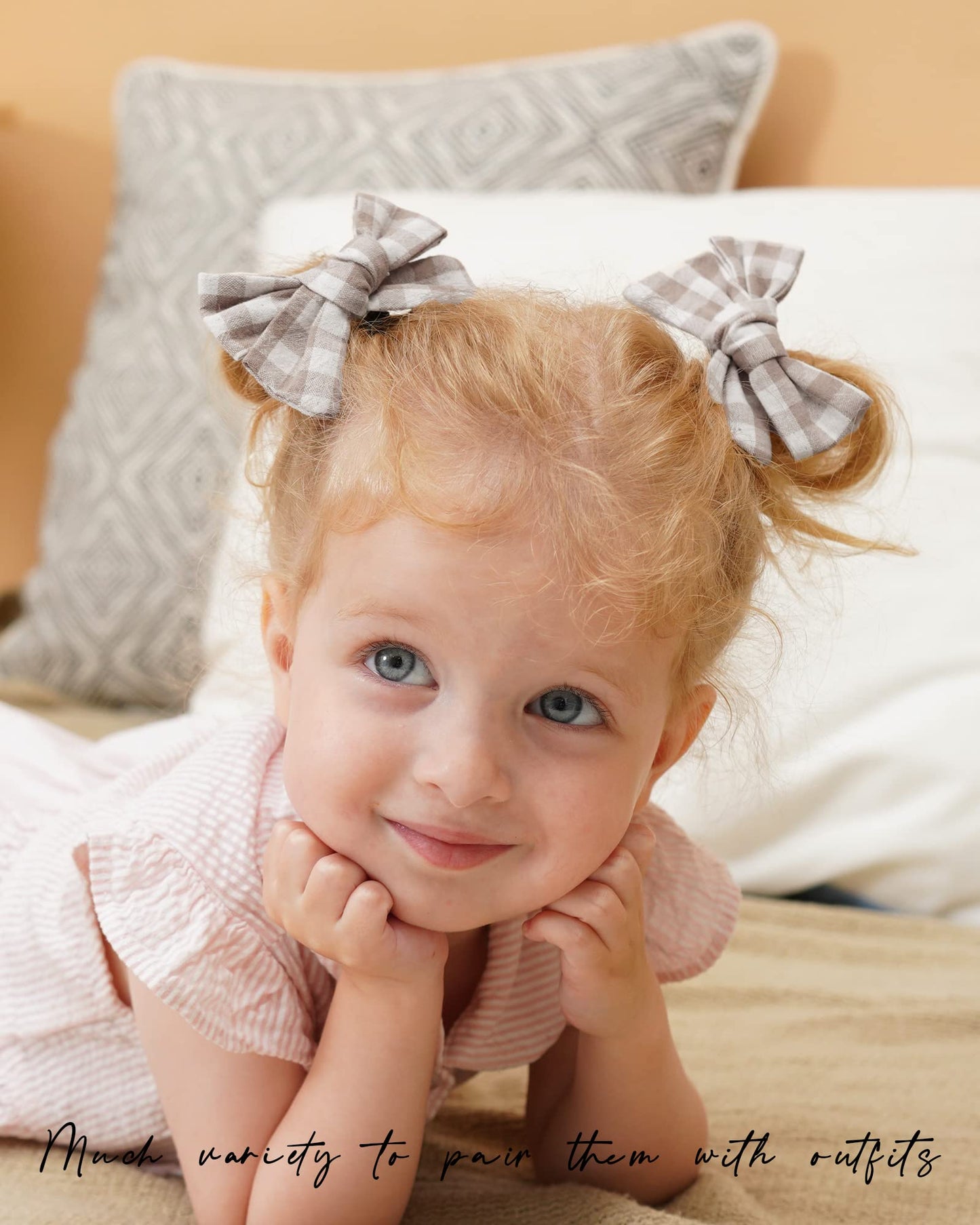 Jollybows 20Pcs 3.5 Inches Baby Girls Linen Hair Bows Clips 10 Colors Fully Lined Hair Barrettes Accessories For Babies Infant T