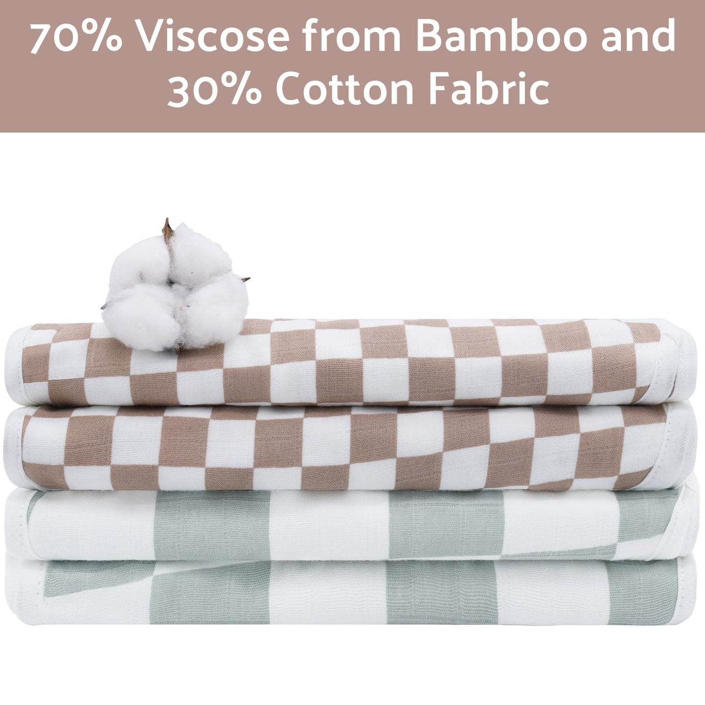 Lifetree Muslin Baby Burp Cloths Sets For Unisex - 2 Pack Large 70% Viscose From Bamboo And 30% Cotton Burping Cloths For Newbor