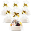 6 Sizes Woven Basket With Gift Bags And Gold Bows, Oval Soft Rope Baskets With Handles Gift Baskets Empty Cotton Baby Toy Storag