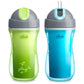 Chicco Double-Wall Insulated Flip-Top Sippy Cup With Silicone Straw And Spill-Free Lid 9Oz.| Top-Rack Dishwasher Safe | Easy To