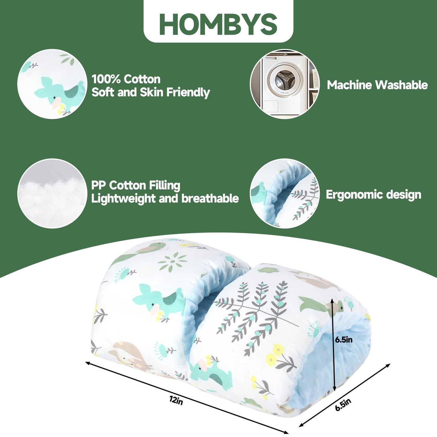 Hombys Cozy Cradle Arm Pillow For Feeding Baby,Middle Opening Design Arm Breastfeeding Pillow, Nursing Pillows For Breastfeeding