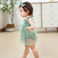 Titkkop Baby Girl 1St Birthday Clothes One Year Old Tulle Romper Sleeveless Bodysuit Cake Smash Outfits(Green,12-18M)