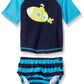Kiko & Max Boys' Rashguard And Diaper Cover Swim Set, Navy Submarine, M