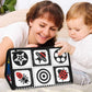 teytoy Tummy Time Baby Mirror Toys with Teethers, Double Black and White High Contrast Baby Toys 0-6 Months, Foldable Floor Sens