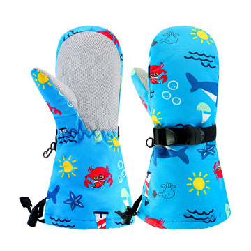 Bavst Winter Kids Waterproof Gloves For Boys Girls Snow Ski Toddler Baby Mittens Outdoor For Infant Teens 1-5T (Crab, M(2-4T))