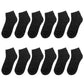 Falari 12 Pairs Boy Kids Cotton Socks 4-6 Black