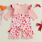 Fiomva Newborn Baby Girl Valentines Day Outfits Spring Fall Romper Infant One Piece Jumpsuit Valentine Heart Clothes (A Valentin