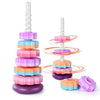 SIMPLEFINE Stacking Toys for Toddlers 1-3,Stacking Cups,Sit and Spin,Autism Sensory Stacking Rings Baby Toy,Spin Rainbow Tower,W