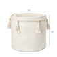 Mkono Macrame Decorative Cotton Rope Basket Boho Cute Woven Tassel Closet Storage Bins Organizer For Nursery,Baby Toys,Blankets,