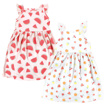 Hudson Baby Womens Cotton Dresses Casual Dress, Fruit Salad, 2T Us